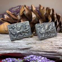 Load image into Gallery viewer, Welsh Dragon Cuff Links, Dragon Jewelry, Animal Jewelry, Wales Jewelry, Celtic Jewelry, Welsh Groom Gift, Best Man Gift, Anniversary Gift