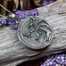 Load image into Gallery viewer, Wolf Necklace, Celtic Jewelry, Norse Jewelry, Pagan Jewelry, Viking Jewelry, Animal Jewelry, Lone Wolf Gift, Direwolf Jewelry, Dad Gift