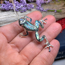 Load image into Gallery viewer, Frog Necklace, Tree Frog Jewelry, Nature Jewelry, Abalone Jewelry, Shell Jewelry, Animal Jewelry, Anniversary Gift, Mom Gift, Sister Gift
