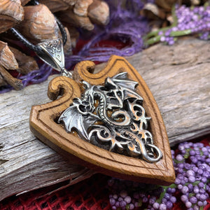Dragon Necklace, Celtic Necklace, Irish Jewelry, Norse Jewelry, Scotland Jewelry, Anniversary Gift, Boho Jewelry, Fantasy Pendant