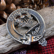 Load image into Gallery viewer, Thistle Brooch, Celtic Jewelry, Scottish Pin, Scotland Brooch, Celtic Brooch, Anniversary Gift, Cap Badge Pin, Bagpiper Gift, Plaid Pin
