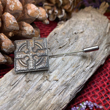 Load image into Gallery viewer, Celtic Cross Stick Pin, Irish Jewelry, First Communion Gift, Ireland Jewelry, Groom Gift, Mens Lapel Pin, Wedding Jewelry, Tie Tac Pin