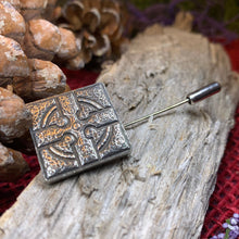 Load image into Gallery viewer, Celtic Cross Stick Pin, Irish Jewelry, First Communion Gift, Ireland Jewelry, Groom Gift, Mens Lapel Pin, Wedding Jewelry, Tie Tac Pin