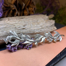 Load image into Gallery viewer, Thistle Brooch, Scottish Kilt Pin, Celtic Kilt Pin, Outlander Jewelry, Nature Jewelry, Thistle Lapel Pin, Bridal Jewelry, Scotland Gift