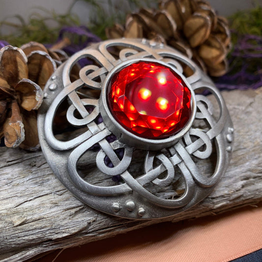 Celtic Knot Brooch, Celtic Pin, Scottish Tartan Pin, Irish Jewelry, Norse Jewelry, Ireland Pin, Scotland Jewelry, Viking Jewelry, Plaid Pin