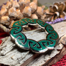 Load image into Gallery viewer, Celtic Brooch, Celtic Jewelry, Irish Jewelry, Scotland Jewelry, Anniversary Gift, Ireland Brooch, Enamel Jewelry, Celtic Pin, Wife Gift