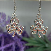 Load image into Gallery viewer, Shamrock Earrings, Celtic Jewelry, Trinity Knot Jewelry, Celtic Knot Jewelry, Irish Jewelry, Wiccan Jewelry, Clover Jewelry, Ireland Gift