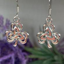 Load image into Gallery viewer, Shamrock Earrings, Celtic Jewelry, Trinity Knot Jewelry, Celtic Knot Jewelry, Irish Jewelry, Wiccan Jewelry, Clover Jewelry, Ireland Gift