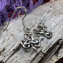 Load image into Gallery viewer, Shamrock Earrings, Celtic Jewelry, Trinity Knot Jewelry, Celtic Knot Jewelry, Irish Jewelry, Wiccan Jewelry, Clover Jewelry, Ireland Gift