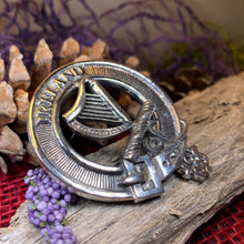 Load image into Gallery viewer, Irish Harp Brooch, Celtic Jewelry, Irish Pin, Harp Brooch, Ireland Brooch, Anniversary Gift, Cap Badge Pin, Bagpiper Gift, Plaid Pin