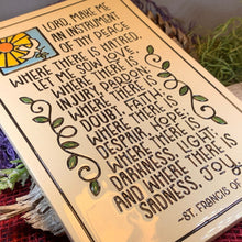 Load image into Gallery viewer, Christian Blessing Wall Art, Saint Francis Gift, Ceramic Wall Plaque, New Home Gift, Peace Prayer, Wedding Gift, Religious Prayer, Mom Gift