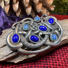 Load image into Gallery viewer, Celtic Dragon Brooch, Celtic Jewelry, Viking Jewelry, Celtic Pin, Anniversary Gift, Irish Jewelry, Norse Jewelry, Scotland Jewelry, Opal
