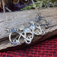 Load image into Gallery viewer, Thistle Necklace, Scotland Jewelry, Celtic Jewelry, Bridal Jewelry, Anniversary, Gift for Her, Graduation Gift, Wife Gift, Girlfriend Gift