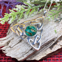 Load image into Gallery viewer, Celtic Knot Necklace, Scotland Necklace, Celtic Jewelry, Nature Necklace, Norse Jewelry, Heathergem Gift, Graduation Gift, Anniversary Gift