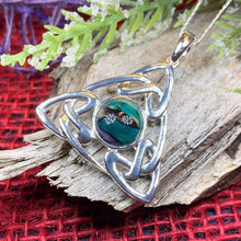 Load image into Gallery viewer, Celtic Knot Necklace, Scotland Necklace, Celtic Jewelry, Nature Necklace, Norse Jewelry, Heathergem Gift, Graduation Gift, Anniversary Gift