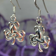 Load image into Gallery viewer, Shamrock Earrings, Celtic Jewelry, Trinity Knot Jewelry, Celtic Knot Jewelry, Irish Jewelry, Wiccan Jewelry, Clover Jewelry, Ireland Gift
