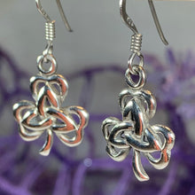Load image into Gallery viewer, Shamrock Earrings, Celtic Jewelry, Trinity Knot Jewelry, Celtic Knot Jewelry, Irish Jewelry, Wiccan Jewelry, Clover Jewelry, Ireland Gift
