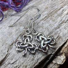 Load image into Gallery viewer, Shamrock Earrings, Celtic Jewelry, Trinity Knot Jewelry, Celtic Knot Jewelry, Irish Jewelry, Wiccan Jewelry, Clover Jewelry, Ireland Gift
