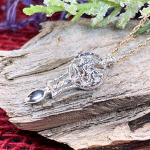 Load image into Gallery viewer, Love Spoon Necklace, Celtic Jewelry, Wales Jewelry, Welsh Necklace, Bridal Jewelry, Anniversary Gift, Heart Jewelry, Silver Spoon Wife Gift