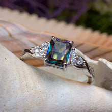 Load image into Gallery viewer, Scottish Celtic Ring, Celtic Ring, Scotland Ring, Mystic Topaz Boho Ring, Celtic Knot Jewelry, Anniversary Gift, Promise Ring, Mom Gift