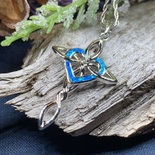 Load image into Gallery viewer, Celtic Cross Necklace, Irish Jewelry, Celtic Jewelry, First Communion Gift, Confirmation Gift, Irish Cross, Religious Jewelry, Opal Mom Gift