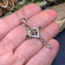 Load image into Gallery viewer, Celtic Cross Necklace, Irish Jewelry, Celtic Jewelry, First Communion Gift, Confirmation Gift, Irish Cross, Religious Jewelry, Opal Mom Gift