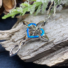 Load image into Gallery viewer, Celtic Cross Necklace, Irish Jewelry, Celtic Jewelry, First Communion Gift, Confirmation Gift, Irish Cross, Religious Jewelry, Opal Mom Gift