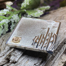 Load image into Gallery viewer, Thistle Brooch, Scotland Jewelry, Outlander Jewelry, Bridal Brooch, Thistle Jewelry, Scottish Jewelry, Celtic Brooch, Art Deco Silver Pin