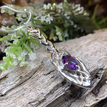 Load image into Gallery viewer, Celtic Knot Necklace, Irish Jewelry, Celtic Jewelry, Amethyst Pendant, Love Knot Jewelry, Wife Anniversary Gift, Scotland Jewelry, Mom Gift