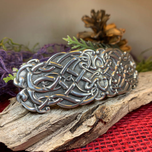 Celtic Knot Hair Clip, Celtic Barrette, Irish Jewelry, Pagan Jewelry, Friendship Gift, Wiccan Jewelry, Norse Jewelry, Art Deco Barrette