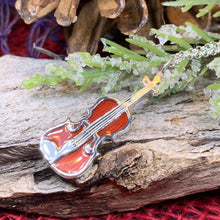 Load image into Gallery viewer, Fiddle Necklace, Celtic Music, Violin Jewelry, Irish Dance Gift, Musician Gift, Orchestra Jewelry, Music Teacher Gift, Silver Violin Gift
