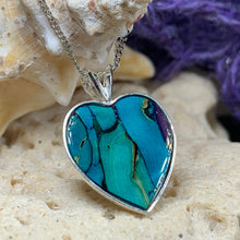 Load image into Gallery viewer, Scottish Heart Necklace, Heathergem Necklace, Heart Pendant, Friendship Gift, Celtic Jewelry, Scotland Jewelry, Graduation Gift, Mom Gift
