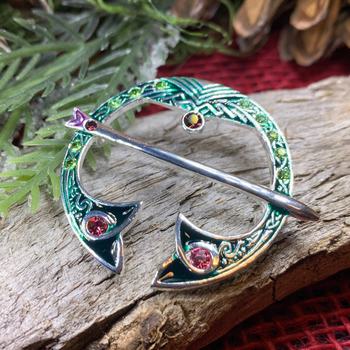 Celtic Tara Brooch - Large Rhodium Plated Irish Made Pin, Traditional Design