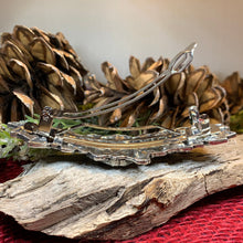 Load image into Gallery viewer, Sugar Skull Hair Clip, Skull Barrette, Flower Jewelry, Gothic Jewelry, Friend Gift, Wiccan Jewelry, Pewter Jewelry, Nature Barrette