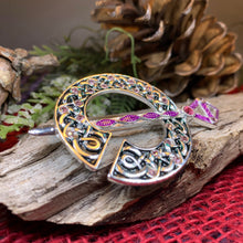 Load image into Gallery viewer, Celtic Brooch, Enamel Celtic Jewelry, Irish Jewelry, Pink Tara Brooch, Irish Dance Gift, Celtic Pin, Mom Gift, Ireland Gift, Sister Gift