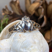 Load image into Gallery viewer, Claddagh Ring, Celtic Jewelry, Irish Jewelry, Celtic Knot Jewelry, Irish Ring, Irish Dance Gift, Anniversary Gift, Bridal Ring, Trinity Knot