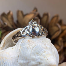 Load image into Gallery viewer, Claddagh Ring, Celtic Jewelry, Irish Jewelry, Celtic Knot Jewelry, Irish Ring, Irish Dance Gift, Anniversary Gift, Bridal Ring, Trinity Knot