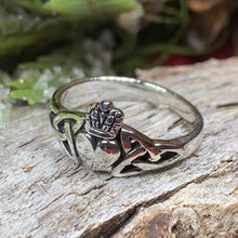 Load image into Gallery viewer, Claddagh Ring, Celtic Jewelry, Irish Jewelry, Celtic Knot Jewelry, Irish Ring, Irish Dance Gift, Anniversary Gift, Bridal Ring, Trinity Knot
