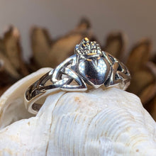 Load image into Gallery viewer, Claddagh Ring, Celtic Jewelry, Irish Jewelry, Celtic Knot Jewelry, Irish Ring, Irish Dance Gift, Anniversary Gift, Bridal Ring, Trinity Knot