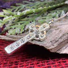 Load image into Gallery viewer, Celtic Cross Necklace, Scottish Jewelry, St. Martin's Cross Pendant, First Communion Cross, Christian Jewelry, Religious Jewelry, Dad Gift