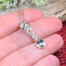 Load image into Gallery viewer, Love Spoon Necklace, Celtic Jewelry, Wales Jewelry, Welsh Necklace, Bridal Jewelry, Anniversary Gift, Heart Jewelry, Silver Spoon Wife Gift