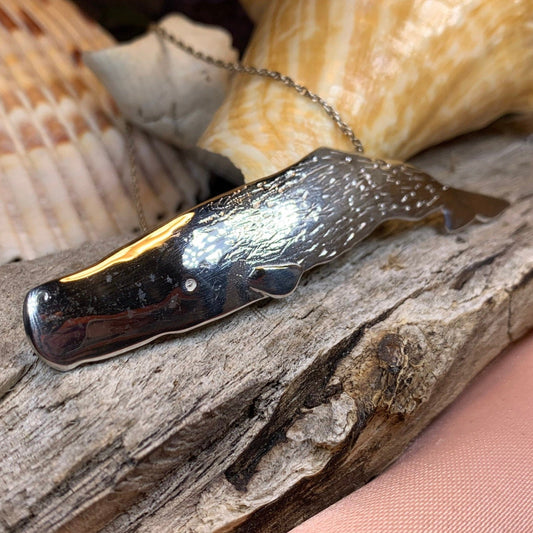 Sperm Whale Necklace, Fish Necklace, Nautical Jewelry, Mom Gift, Sea Jewelry, Ocean Jewelry, Animal Jewelry, Nature Jewelry, Beach Jewelry
