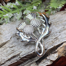 Load image into Gallery viewer, Thistle Brooch, Scotland Jewelry, Celtic Pin, Outlander Gift, Thistle Jewelry, Scottish Gift, Flower Pin, Anniversary Gift, Silver Mom Gift