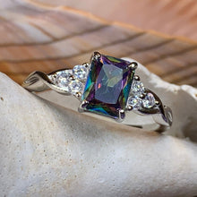Load image into Gallery viewer, Scottish Celtic Ring, Celtic Ring, Scotland Ring, Mystic Topaz Boho Ring, Celtic Knot Jewelry, Anniversary Gift, Promise Ring, Mom Gift