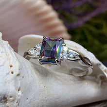 Load image into Gallery viewer, Scottish Celtic Ring, Celtic Ring, Scotland Ring, Mystic Topaz Boho Ring, Celtic Knot Jewelry, Anniversary Gift, Promise Ring, Mom Gift
