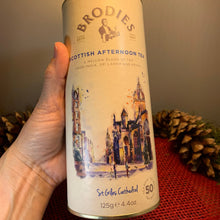 Load image into Gallery viewer, Scottish Tea, THREE Brodies Tins, Scotland Food Gift, Black Tea, Tea Lover Gift, Edinburgh Tea Gift, Edinburgh Castle, Mom Gift, Wife Gift