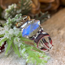 Load image into Gallery viewer, Triple Moon Ring, Celtic Jewelry, Celestial Jewelry, Goddess Jewelry, Moon Ring, Wiccan Jewelry, Anniversary Gift, Promise Ring, Wife Gift