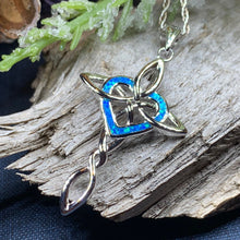Load image into Gallery viewer, Celtic Cross Necklace, Irish Jewelry, Celtic Jewelry, First Communion Gift, Confirmation Gift, Irish Cross, Religious Jewelry, Opal Mom Gift