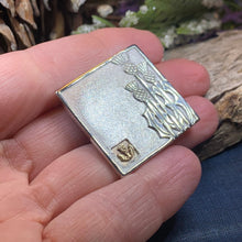Load image into Gallery viewer, Thistle Brooch, Scotland Jewelry, Outlander Jewelry, Bridal Brooch, Thistle Jewelry, Scottish Jewelry, Celtic Brooch, Art Deco Silver Pin