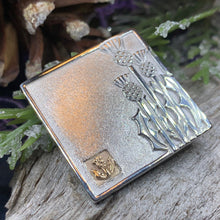Load image into Gallery viewer, Thistle Brooch, Scotland Jewelry, Outlander Jewelry, Bridal Brooch, Thistle Jewelry, Scottish Jewelry, Celtic Brooch, Art Deco Silver Pin